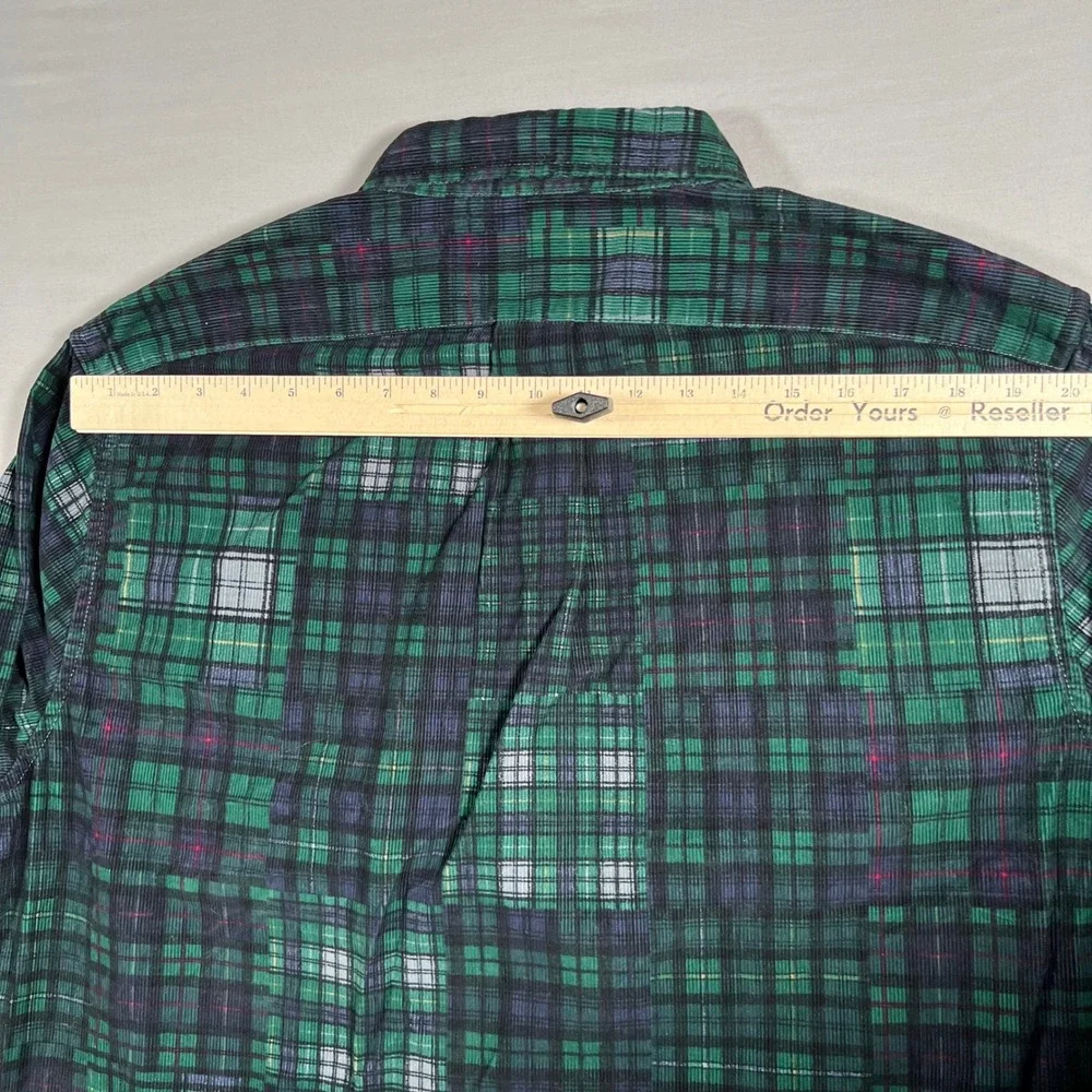 J. Crew Mens XL Classic Fit Corduroy Patchwork Plaid Button Down Shirt BC813
